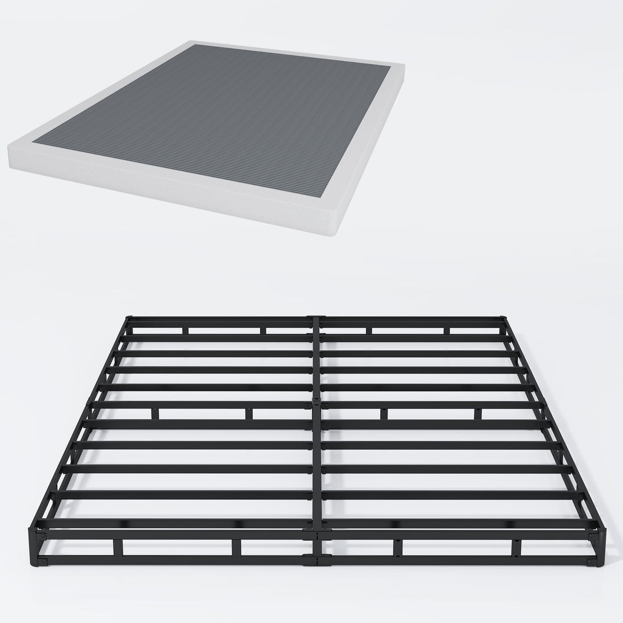 Vaciwe 4 Inch King Size Box Spring Heavy Duty Metal Mattress Foundation with Easy Clean Cover, Noise Free,Easy Assembly Vaciwe