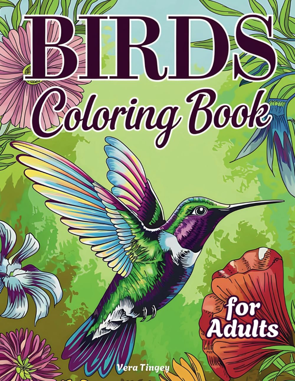 Birds Coloring Book for Adults: 45 Detailed Illustrations for Stress Relief and Relaxation, Along with Fun Facts About Their Colors, Habitats, and Diets. Majosta