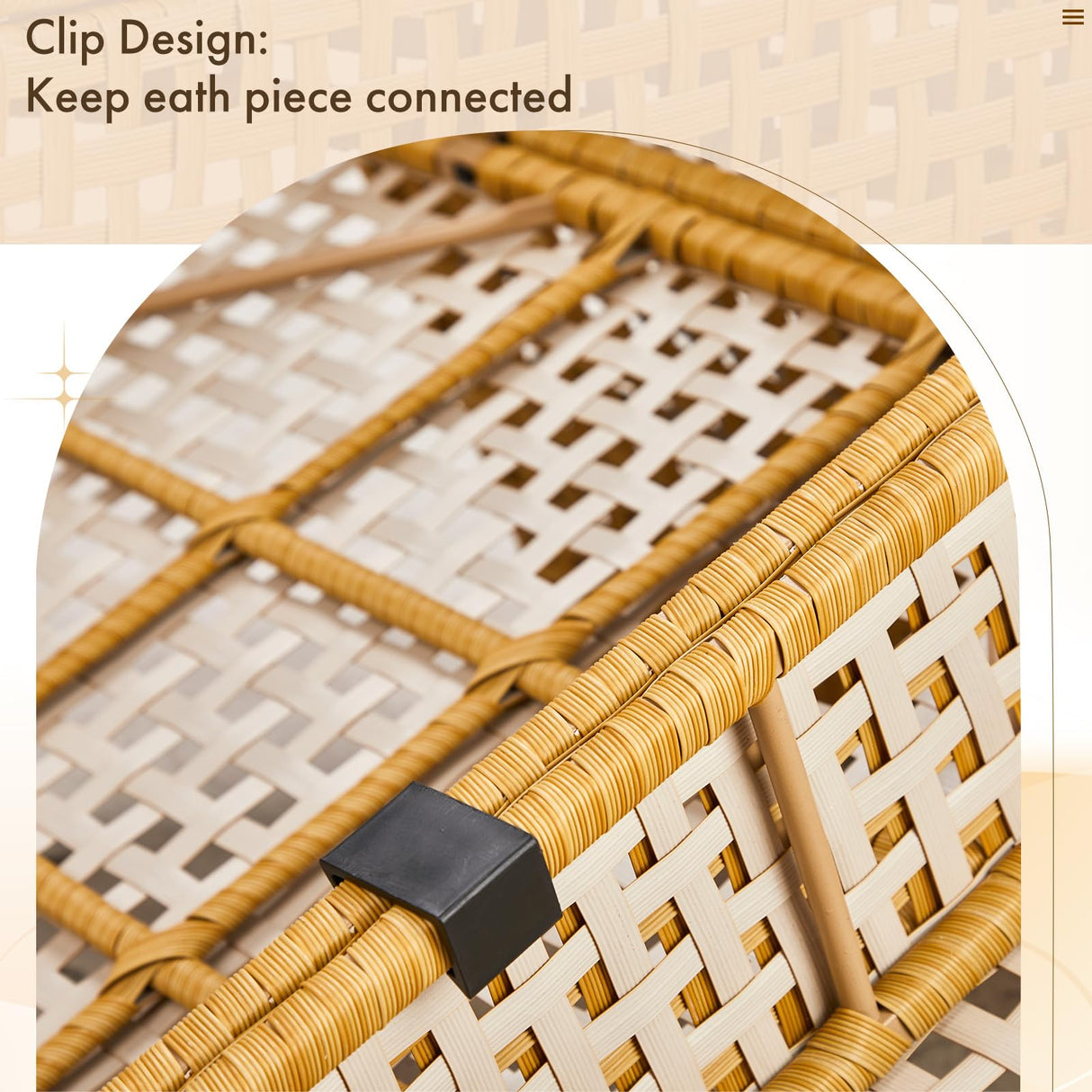 VINGLI 7 Piece Outdoor Patio Furniture Sets, Outdoor Sectional Furniture PE Rattan Wicker Sofa Set, All Weather Patio Conversation Set with Cushion for Backyard, Porch VINGLI