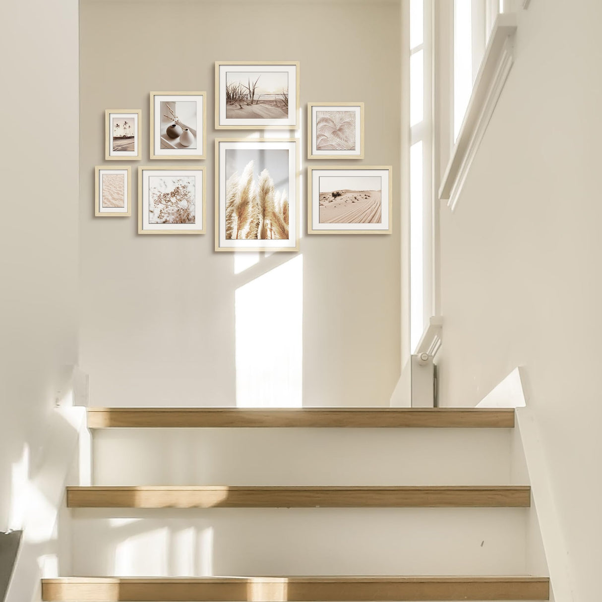 ArtbyHannah 8 Pack Gallery Wall Frame Set Neutral Wall Art Decor,Picture Frames Collage Wall Decor with Desert Pictures,Multiple Sizes… ArtbyHannah