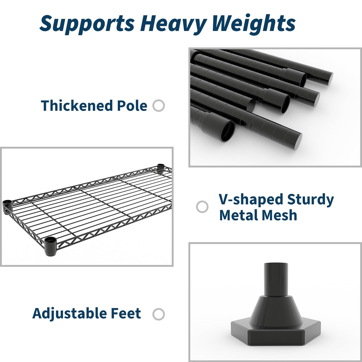 Tioutbot 59" H Storage Shelves 1000 LBS Metal Shelving, 70.8" Wide Wire Shelf 5-Tiers Storage Shelving Unit Heavy Duty, L-Shaped Wire Rack for Kitchen Office Pantry Garage Tioutbot