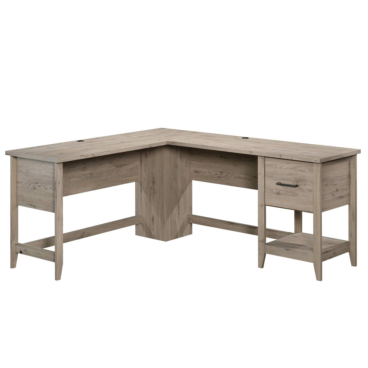 Sauder Summit Station L-Desk, L: 58.66" x W: 66.46" x H: 29.02", Laurel Oak finish Sauder