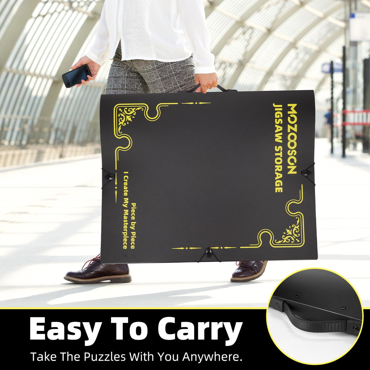 MOZOOSON Puzzle Storage Folder for 1000pcs Puzzle, Jigsaw Accessories with 25 Pockets, Large Capacity Puzzle Organizer, Dustproof and Protective Puzzle Accessory, for Puzzle Enthusiasts MOZOOSON