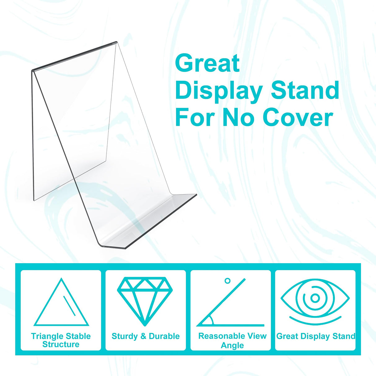 Boloyo Acrylic Book Stand Without Ledge ,6 Inch 6PC Clear Acrylic Display Easel Transparent Display Stand Holder Tablet Holder for Displaying Pictures,Books,Artworks, CDs Boloyo