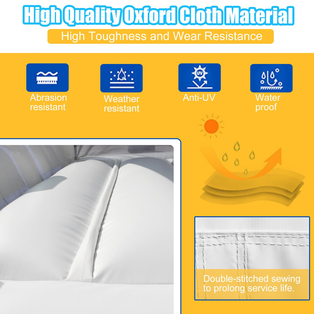 White Bounce House with Ball Pit, Indoor & Outdoor Bouncy Castle with Slide and UL Blower for Kids Family Backyard Party, 12x11Ft Inflatable Bouncer for Boys for Girls ZAFIED