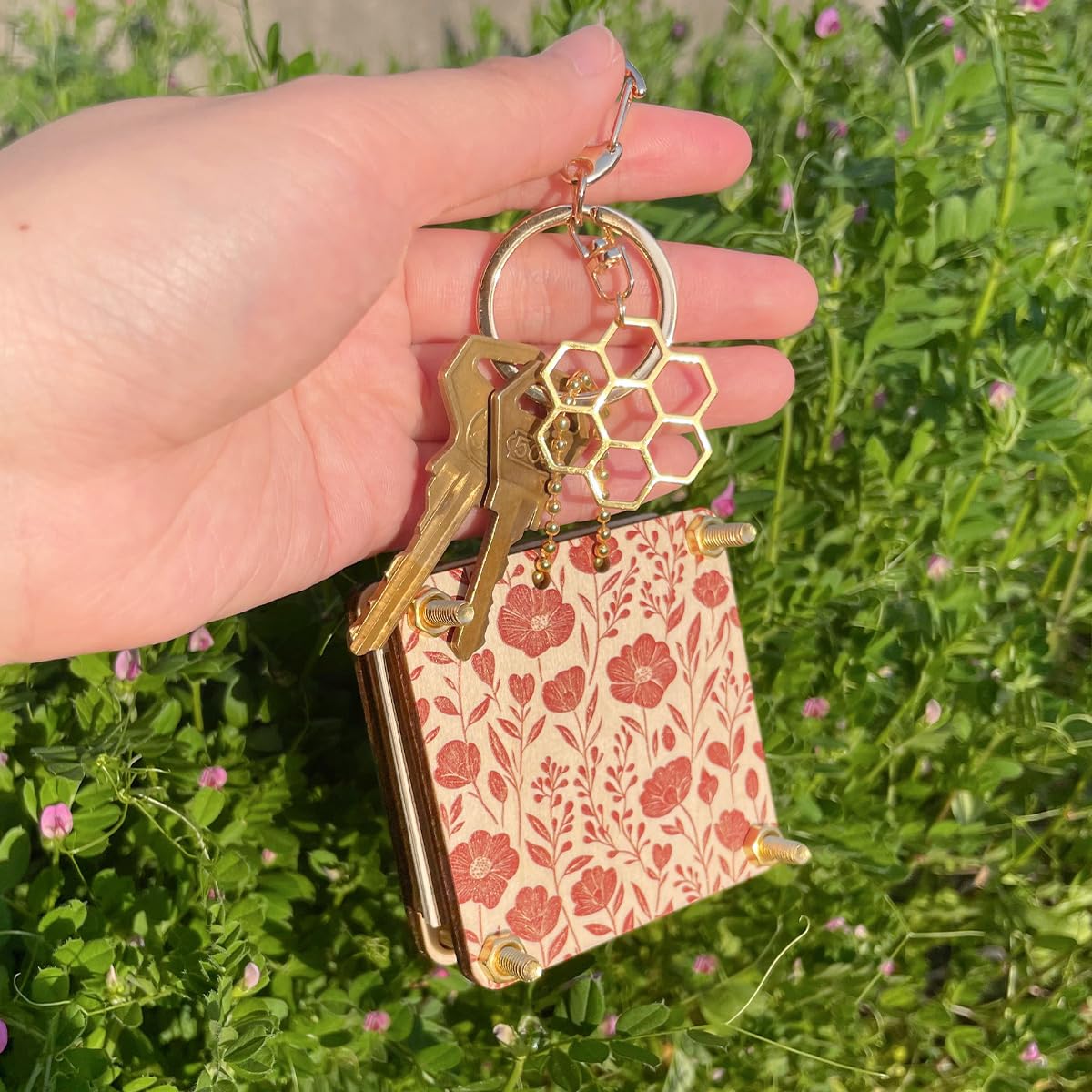 Happinit Pocket Flower Press, Small Flowers Press Kit, Micro Flower Pressing, Mini Plant Preservation Kit for Arts and Crafts Lovers (Gold) Happinit