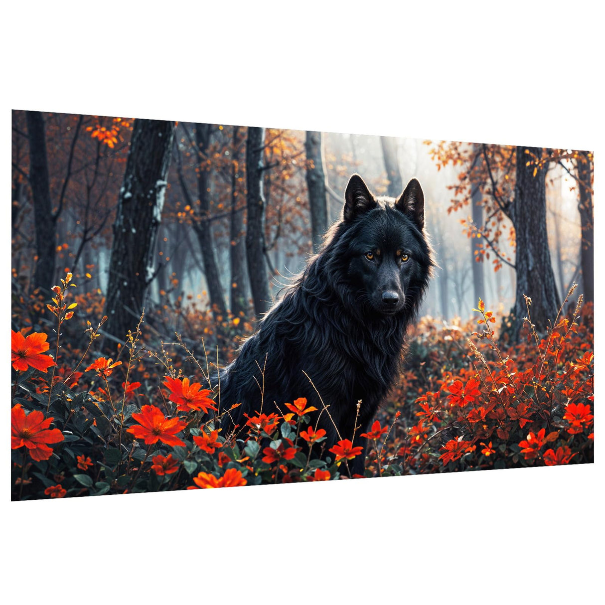 JOOZ Large Diamond Art Kits for Adults - 5D Wolf Diamond Painting Kits for Adults, DIY Full Drill Black Wolf Diamond Art Painting, Gem Painting Kit for Home Wall Decor 27.5 X 15.7 Inch JOOZ
