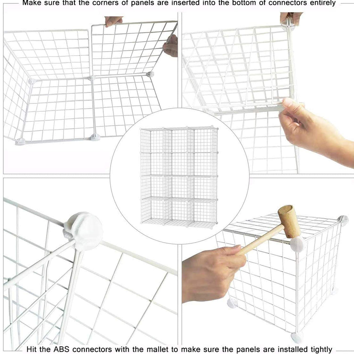 C&AHOME Wire Cube Storage, 12-Cube Storage Organizer Metal, C Grids Storage Bins Shelving, Modular Bookshelf Shelf, Closet Cabinet Ideal for Bedroom, Office 36.6”L x 12.4”W 48.4”H White C&AHOME