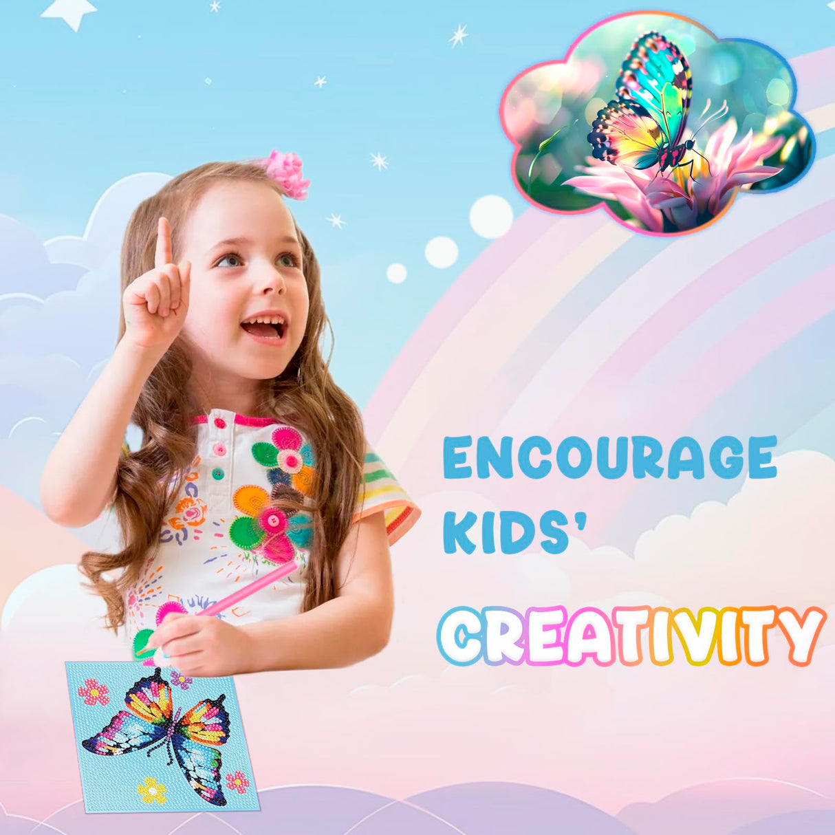 Diamond Art Kits for Kids - Crafts for Girls 8-12 - Dimond Art Paintings with Wooden Frame - Arts and Crafts for Kids Ages 4 6 10 - GEM Art Supplies for Boys Adults Beginners Home Wall Decor Gifts Nardoll