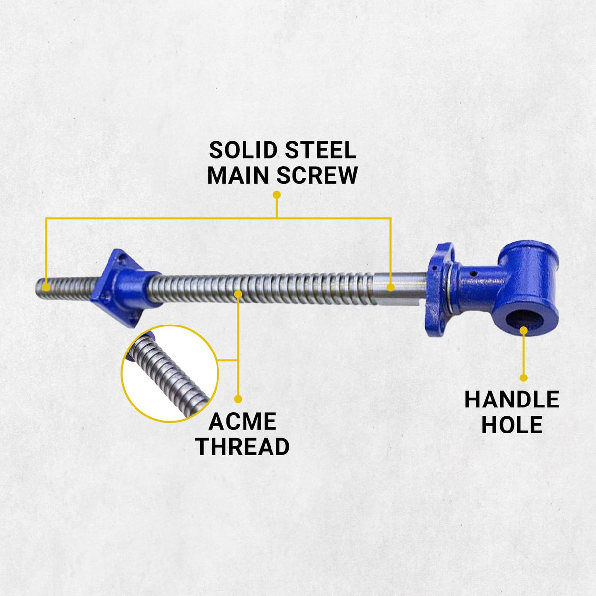 Yost Vises Y18SS Vise Screw | 18 Inch DIY Vise Tool | Solid Steel Main Screw with a Cast Iron Body Construction, Blue Metallic Yost Tools