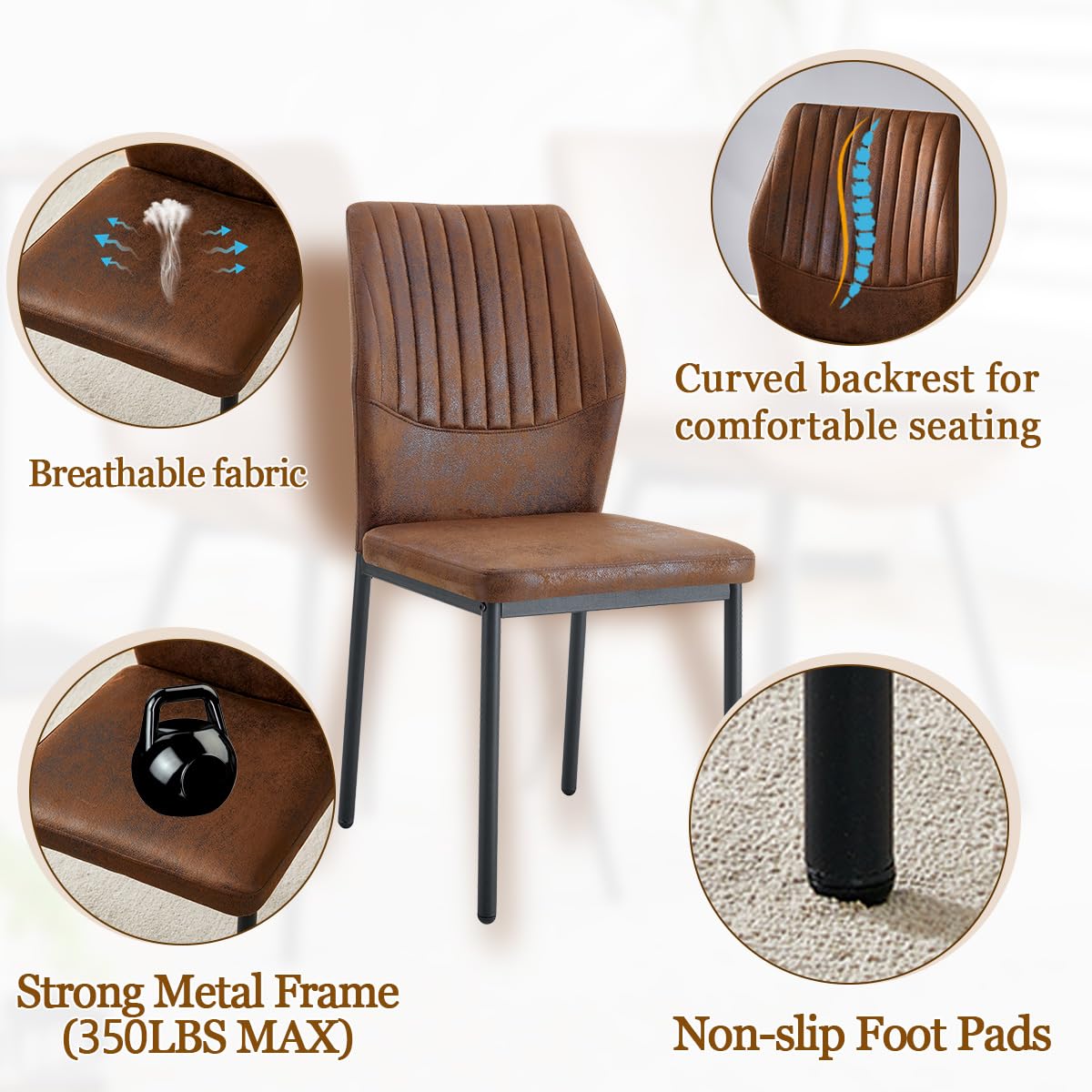 Rejeke 79" Dining Table Set for 8,Large Rectangular Kitchen Table Set for 8 with Cushioned Chairs,Modern Mid-Century Wood Dining Room Table Set,Ideal for Dining & Gatherings (Walnut) Rejeke