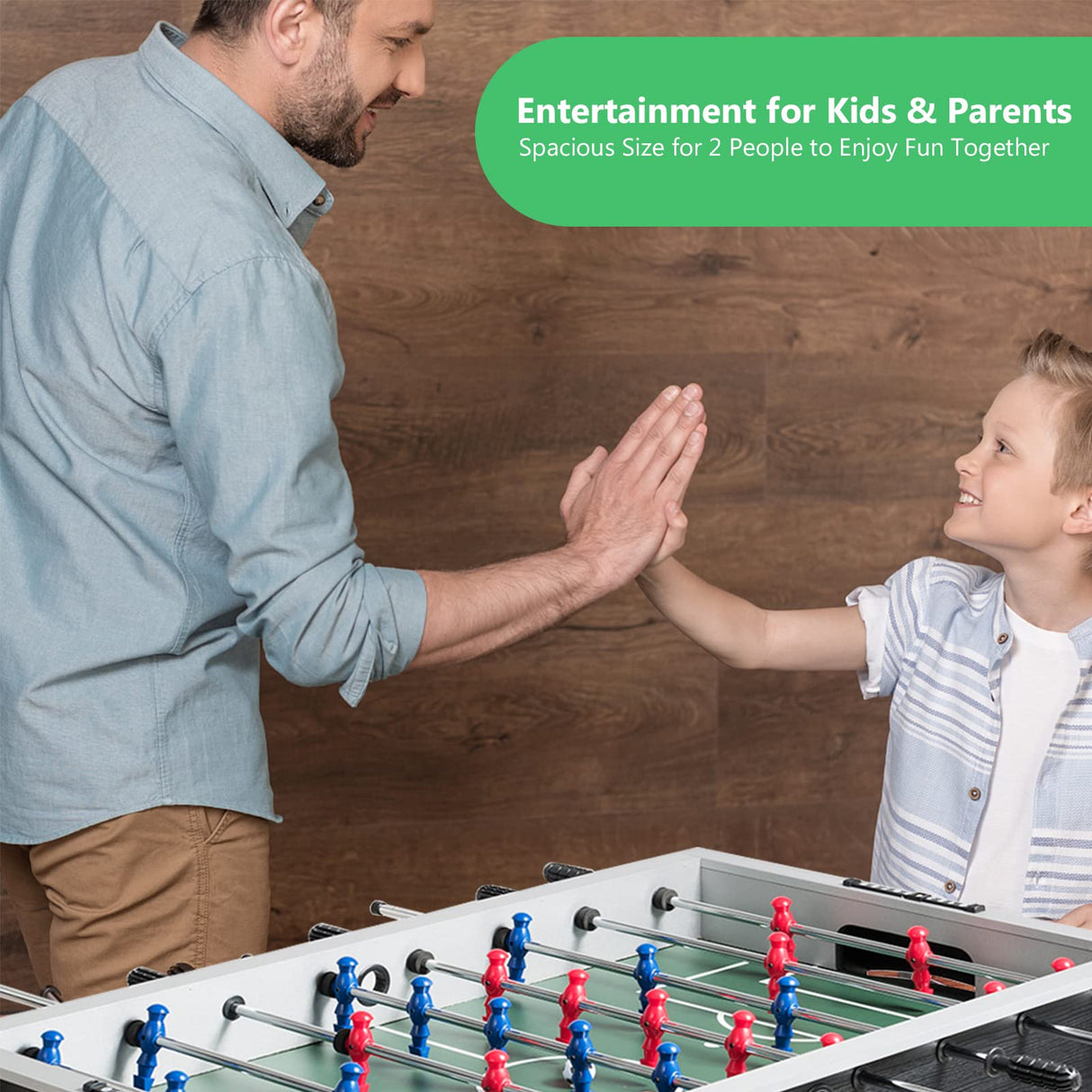 GYMAX 48” Foosball Table, Arcades Soccer Game Table for Multiplayer with 2 Balls, Score Keepers Wooden Competition Sized Foosball Table for Adults and Kids (Black) GYMAX