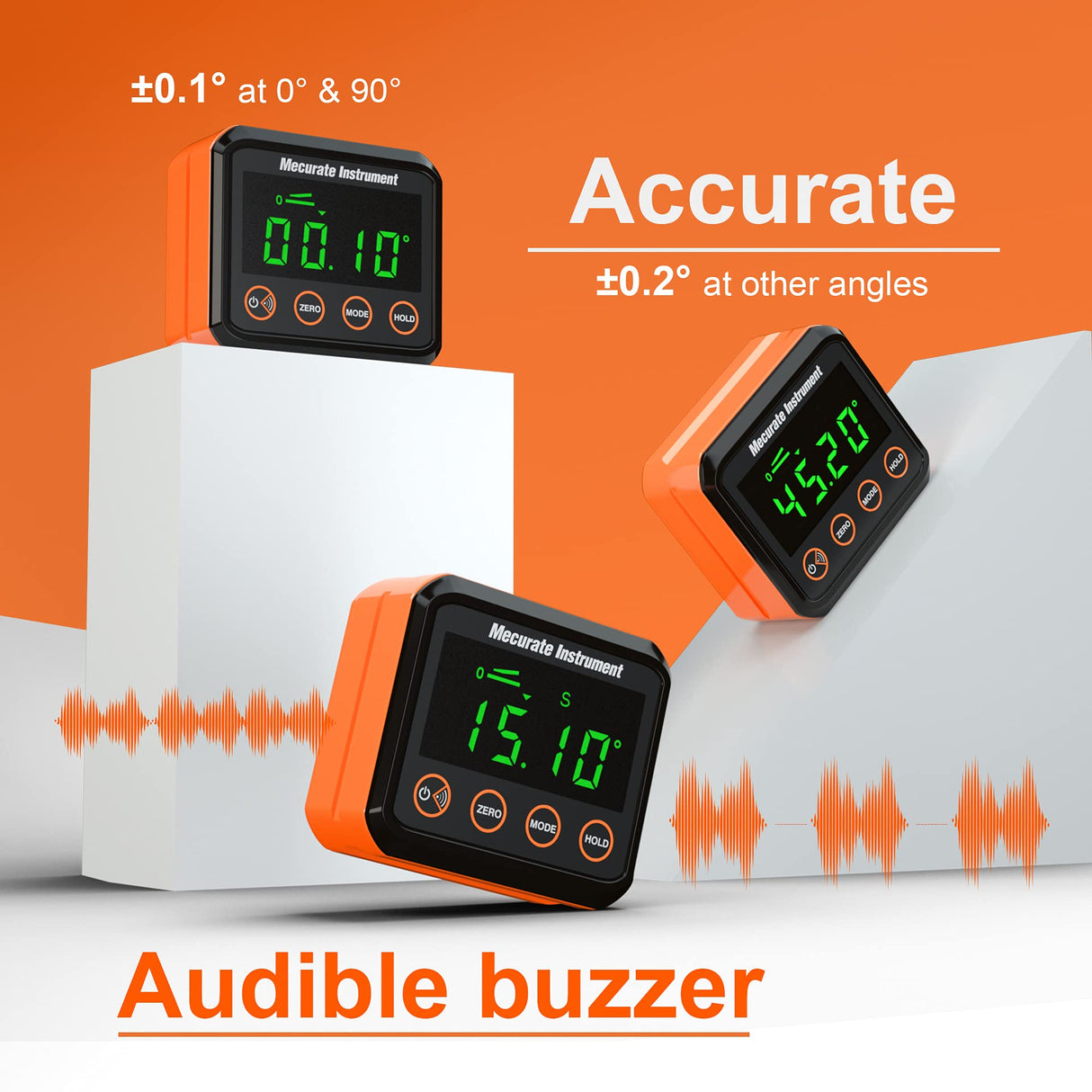 Mecurate Digital Angle Gauge and Protractor, Precise Measurement Digital Angle Finder tool with LCD and Backlight for Woodworking and Building Mecurate
