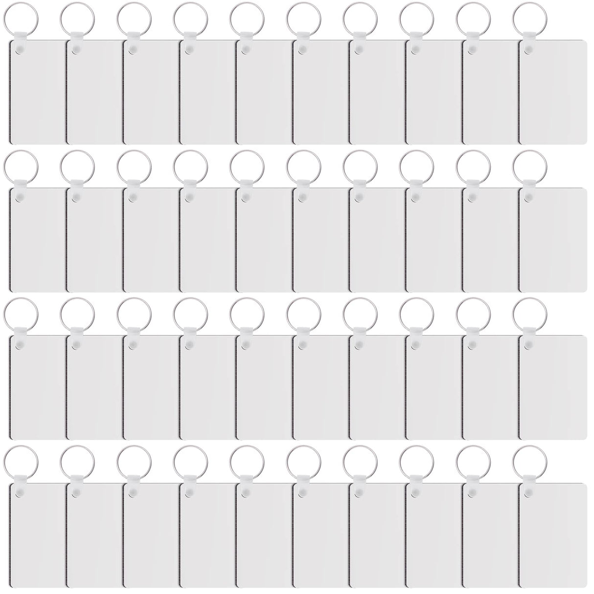 Duufin 120 Pieces Rectangle Sublimation Keychain Blanks Double Side Heat Transfer Blanks MDF Blank Board Key Rings Blanks for Sublimation DIY and Craft Duufin