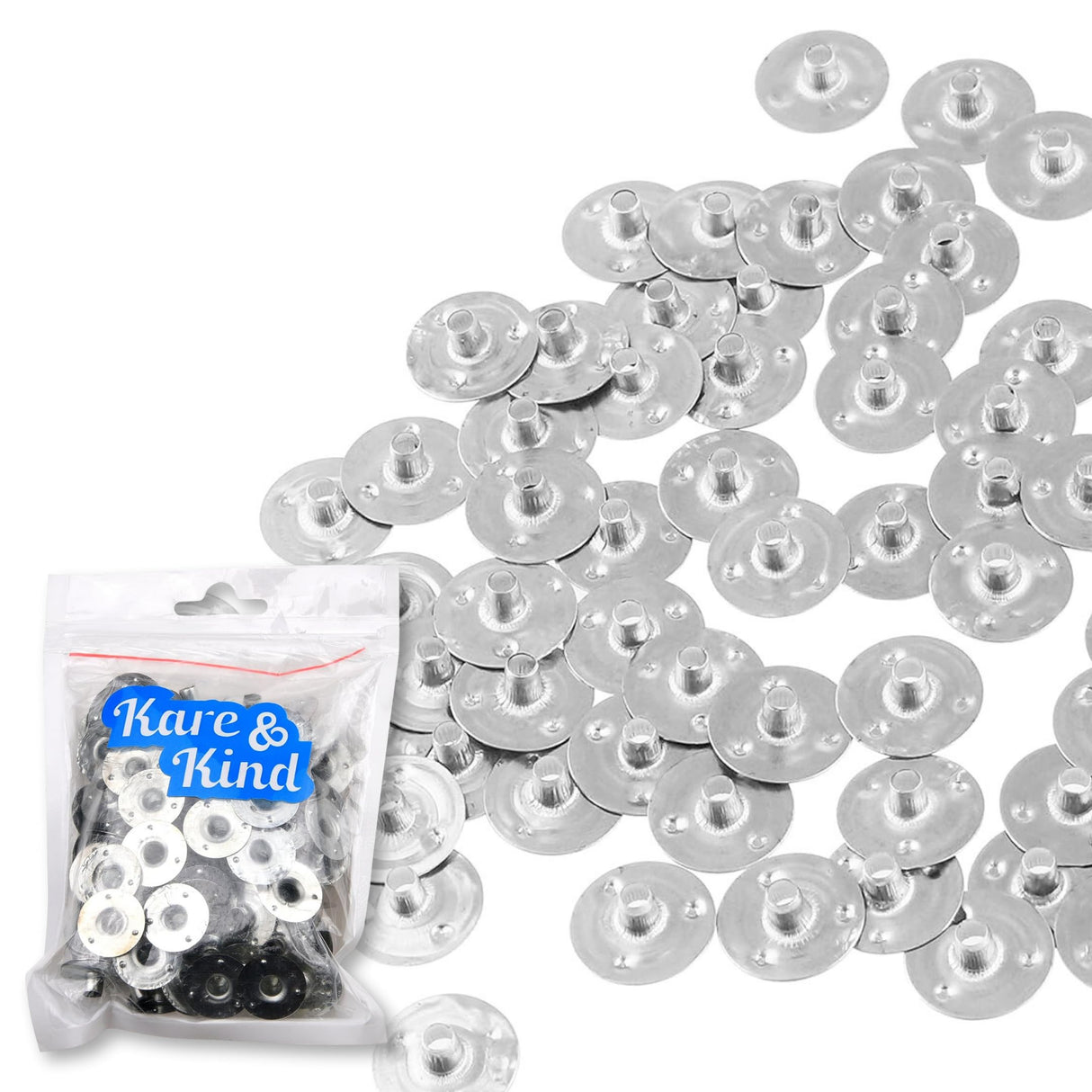 150pcs Metal Candle Wick Sustainer Tabs - Kare & Kind® retail packaging Kare & Kind