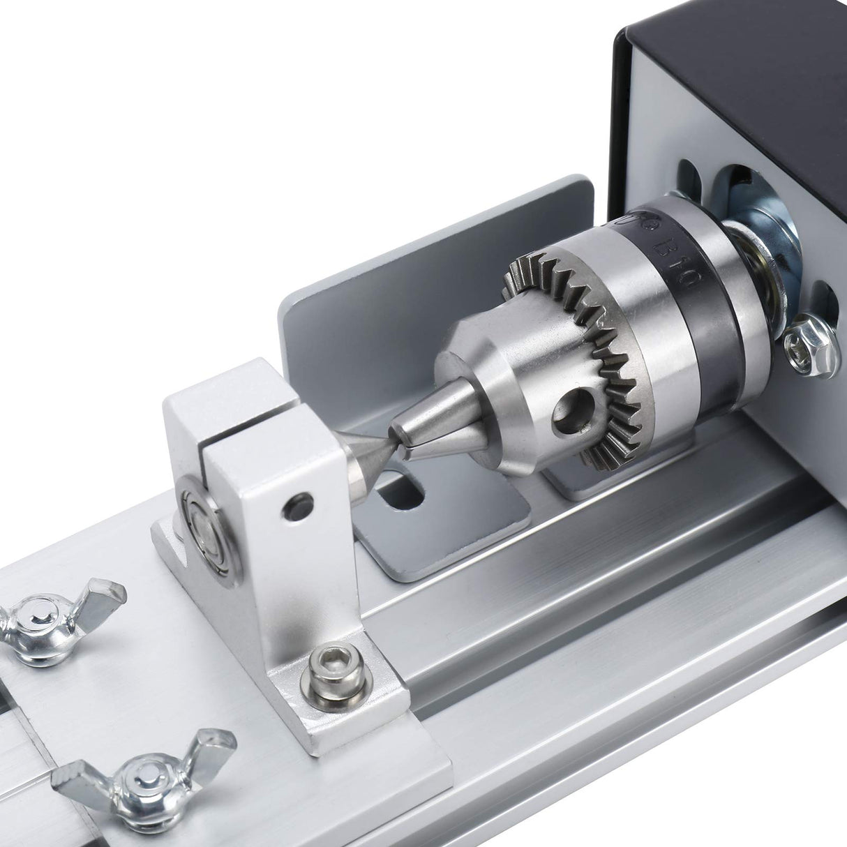 RELMON Mini CNC Lathe Machine Tool, Mini Lathe Beads Polisher Machine Kit, DIY Wood Lathe Milling Machine Grinding Polishing Beads Drill Rotary Tool Set, Grey RELMON