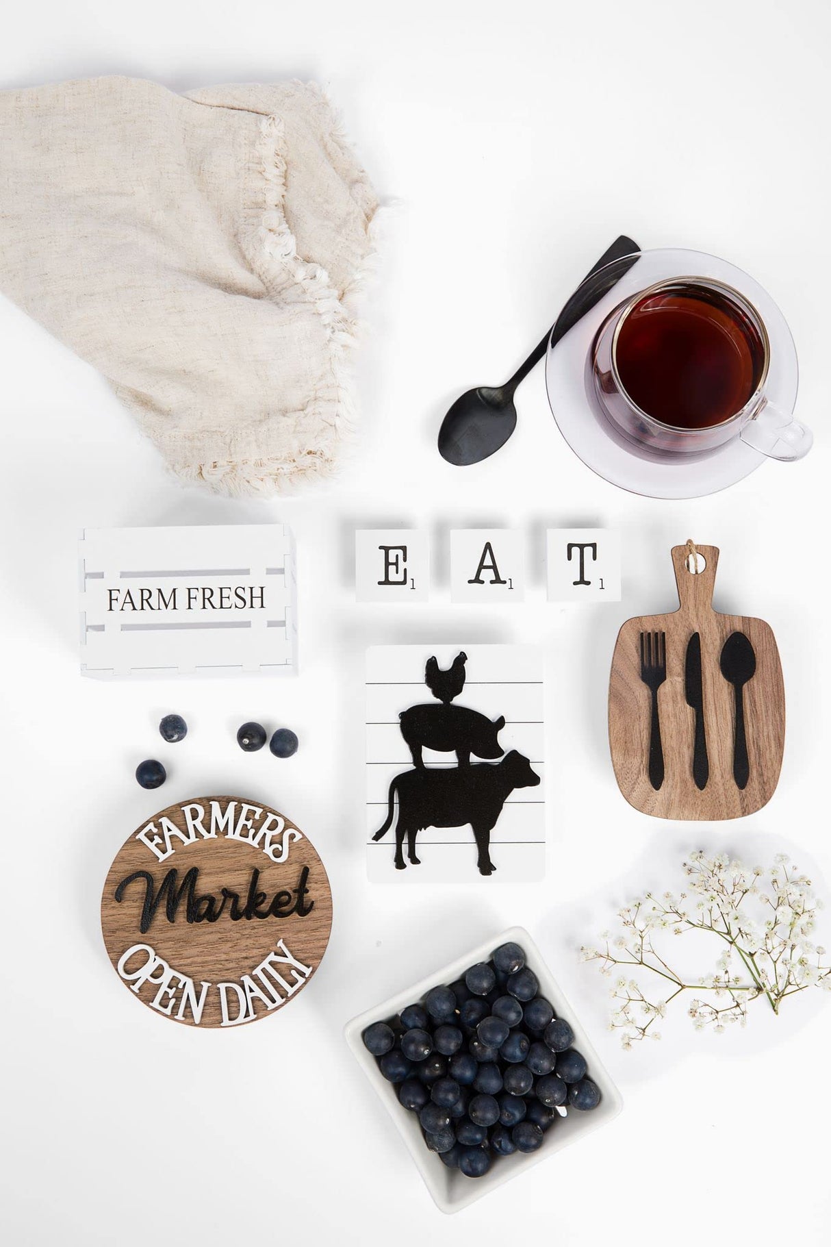 Farmhouse Tiered Tray Signs Home Decor Wooden (5pc Wooden Signs ONLY) DAISY FRILLS