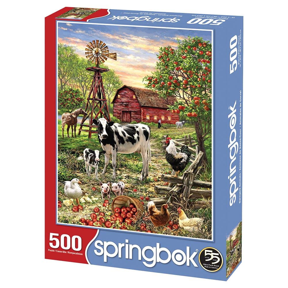 Springbok's 500 Piece Jigsaw Puzzle Barnyard Animals - Made in USA Springbok