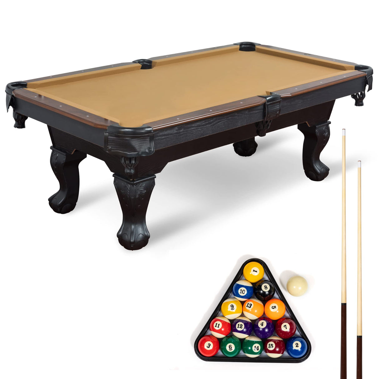EastPoint Sports Masterton 87-Inch Pool Table - 8 Ball Pool Game Table for Billiards Indoor Games in Rec Room, Basement & Family Game Room - Available in Tan, Red, Green and Navy Felt Colors EastPoint Sports