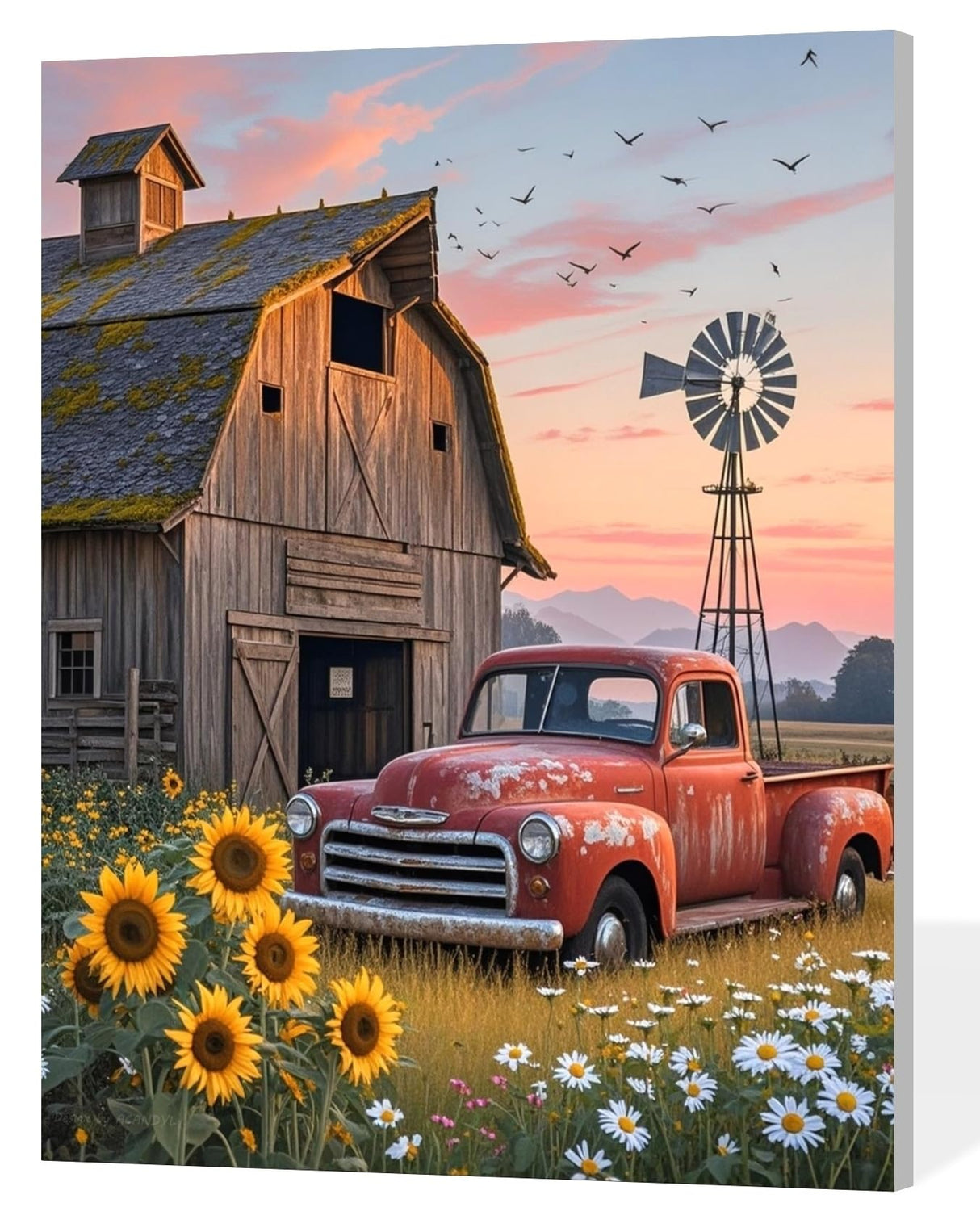 ACANDYL Farm DIY Paint by Numbers Kit for Adults Beginner Paint by Number for Adults Canvas Painting by Number DIY Acrylic Oil Painting on Canvas Arts Craft Decoration Sunflower 16x20 inch ACANDYL