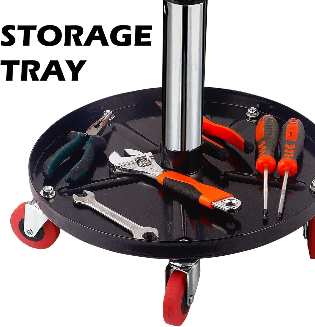 PowerSmart 360°Rolling Mechanic Stool with Tool Tray,300 lbs Capacity, Adjustable 15-20 Inches, Ideal for Garage/Shop Use,PS1101 PowerSmart