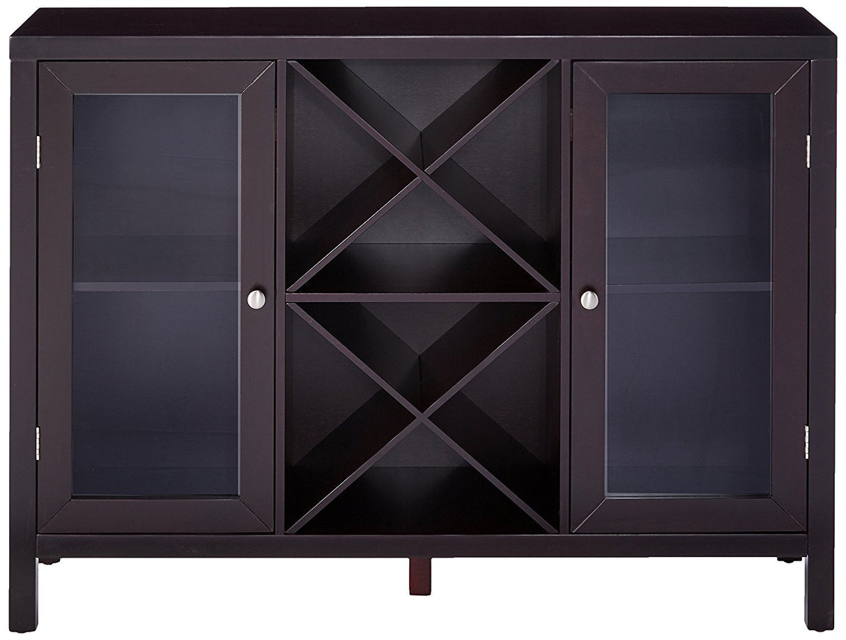 Kings Brand Furniture Wine Bar Cabinet for Liquor and Coffee Buffet, Sideboard with Storage Shelves for Dining Living Room Kitchen, Espresso Kings Brand Furniture