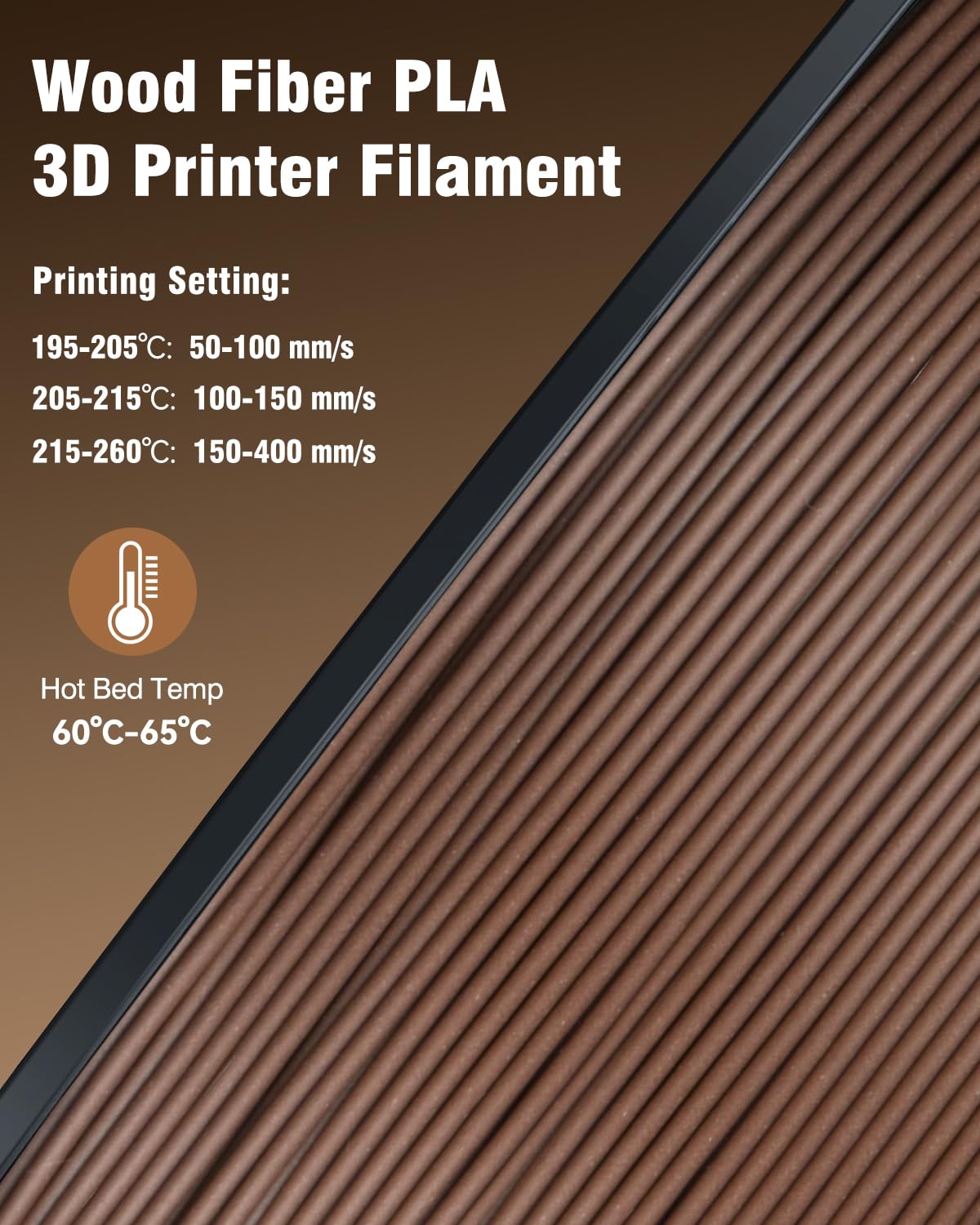 SUNLU Real Wood Fiber PLA Filament, Neatly Wound 1.75mm Dimensional Accuracy +/- 0.03mm, Fit Most FDM 3D Printers, 4kg in Total, 1kg per Spool, 4 Pack,(Wood+Fiber Cherry+Fiber Maple+Fiber Walnut) SUNLU