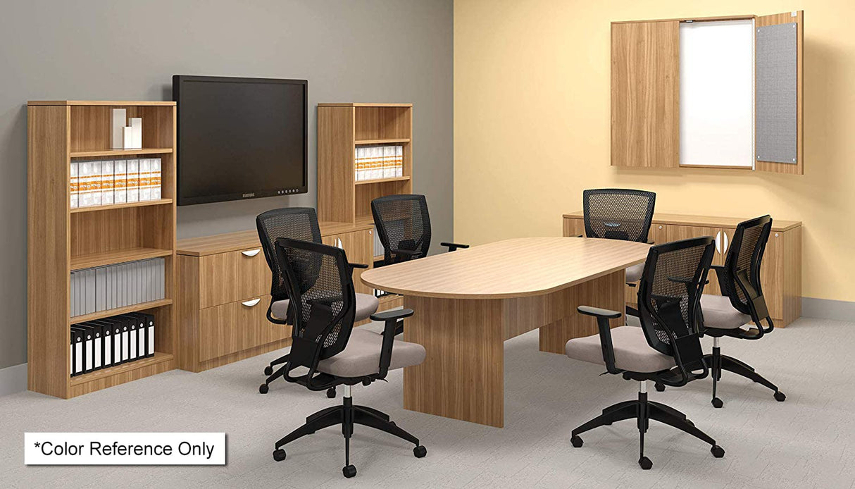 GOF 6FT, 8FT, 10FT Conference Table & Chair (G10902B) Set, Dark Cherry, Espresso, Artisan Gery, Mahogany, Walnut (8ft Table with 6 Chairs, Walnut) GOF