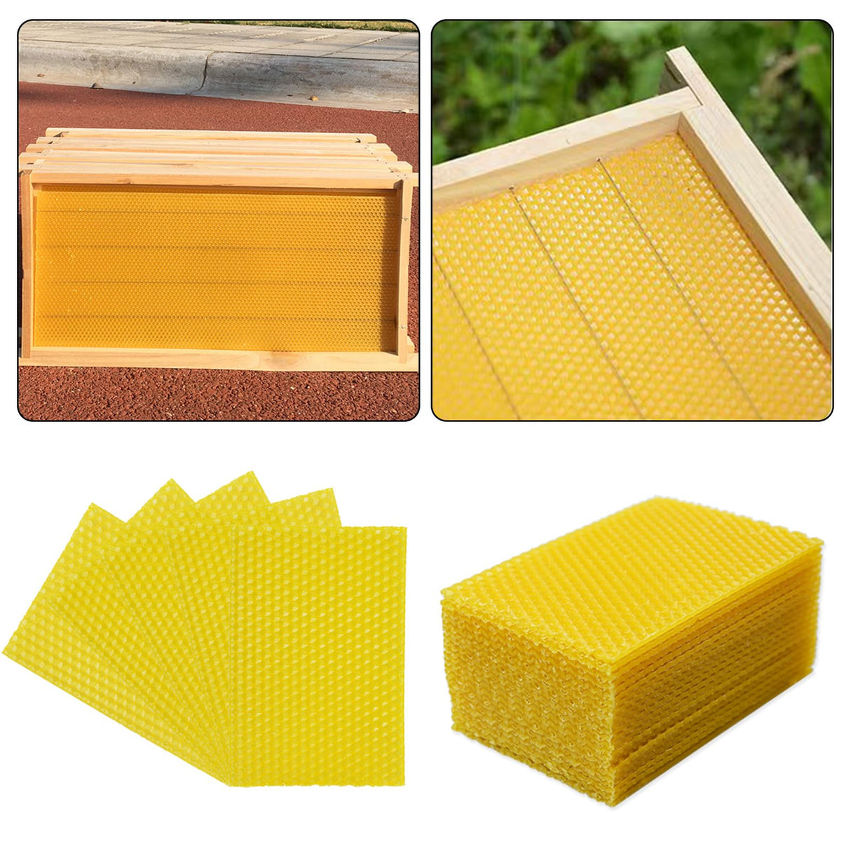 20Pcs Beeswax DIY Candle Making Kit, Natural Beeswax Honeycomb Sheets for Candle Making Beekeeping, Beehive Wax Foundation Sheets Candle Rolling Kit for Beeswax Sheets & Decorations (132 x 90 mm) Flylin