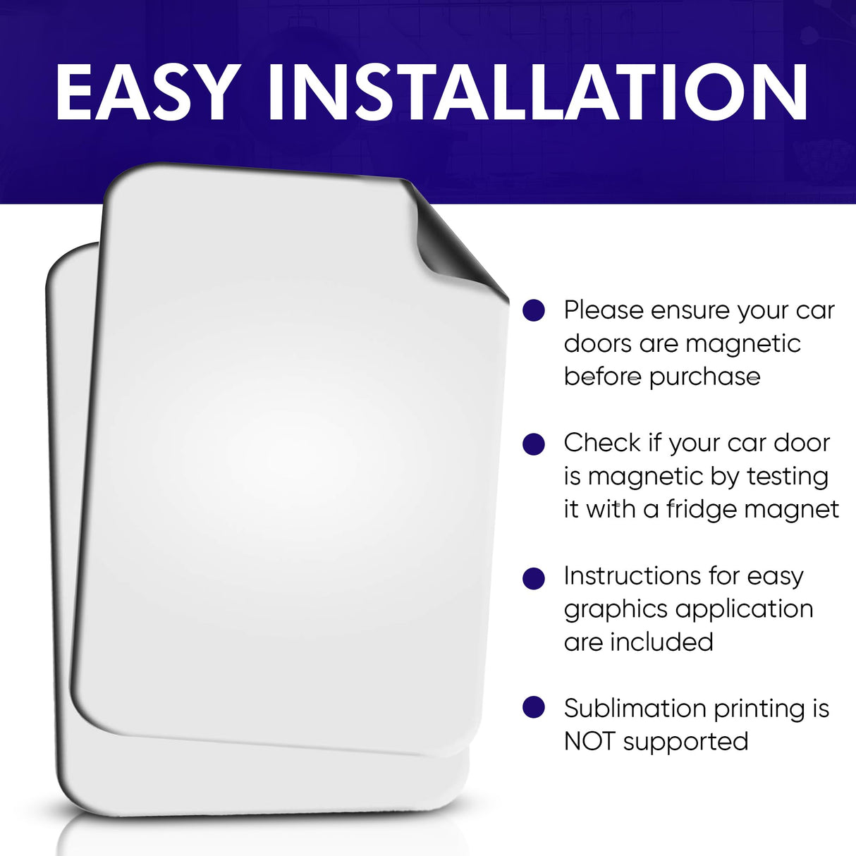 Blank Magnets (2 Pack) โ Rounded Corners Blank Car Magnet Set โ Perfect USA-Made Magnet for Car to Advertise Business, Cover Company Logo (for HOA), Prevent Car Scratches & Dents (Regular Large) SignHero