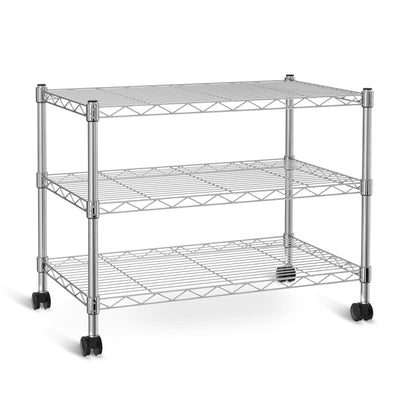 YSSOA 3-Tier Heavy Duty Storage Shelves 750Lb Capacity, 24.02" D x 13.78" W x 21.97" H Shelving Unit for Pantry, Garage, Laundry and Kitchen, Chrome