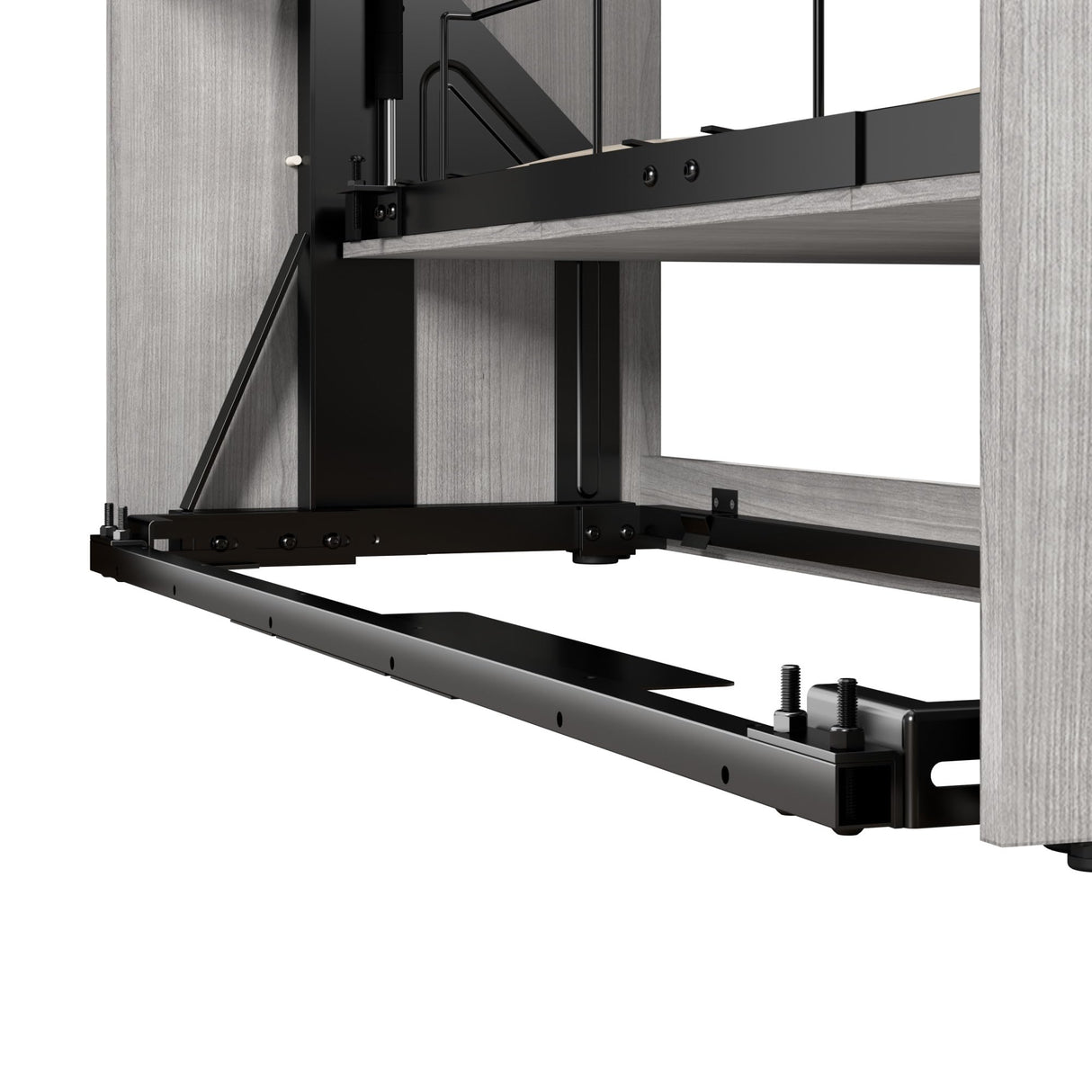 Bestar Claremont Queen Murphy Bed with Closet Organizer (85W) in Platinum Gray, Space-Saving Sleeping Arrangement for Multipurpose Room Bestar