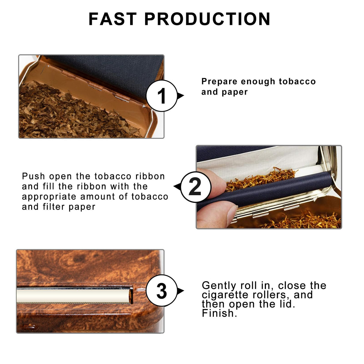 Metal Cigarette Roller Cigarette Rolling Box Smoke Roller Automatic Cigarette Rolling Machine for Cigar 70mm Cigarette Rolling Case LOOHOR