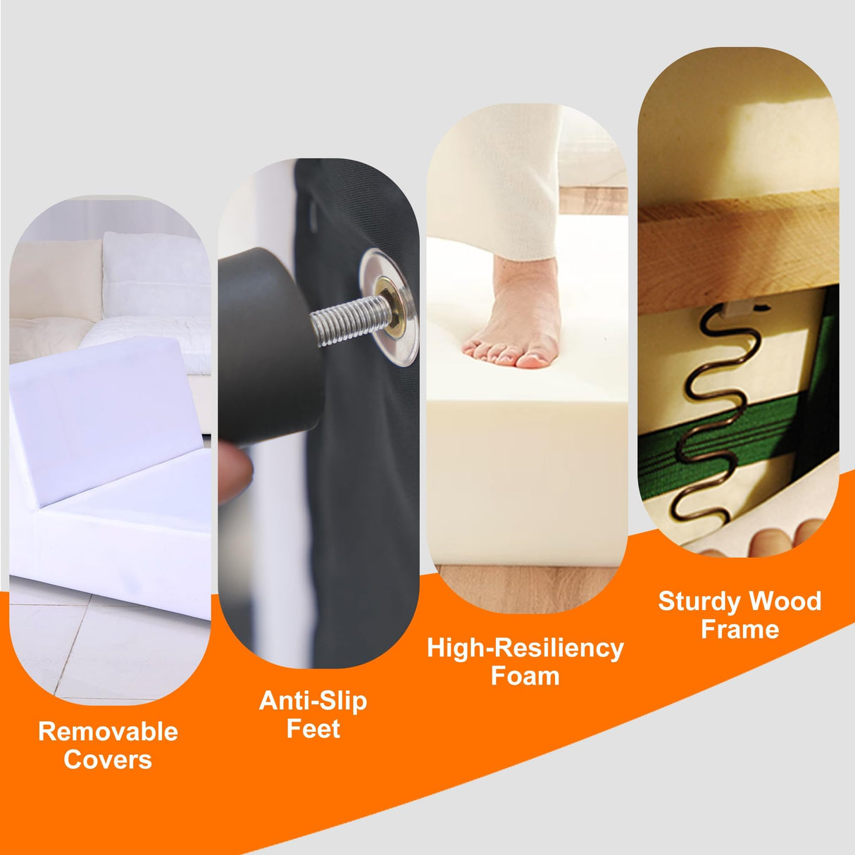 Oversized Modular Sectional Sofa,Cloud Couch Sectional Deep Seat Sofa Cushion Covers Removable,Oversized Sectional Couches for Living Room(6 Seater-Cream White Linen) Fajiani