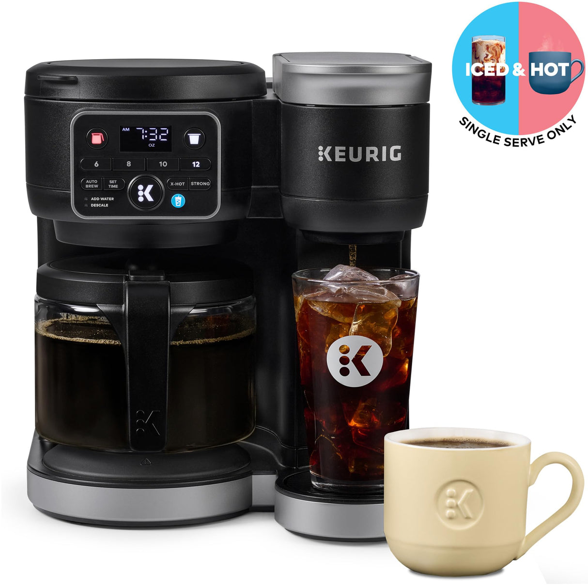 Keurig K-Duo Hot & Iced Single Serve & Carafe Coffee Maker, MultiStream Technology, 72oz Reservoir (Gen 2) Keurig