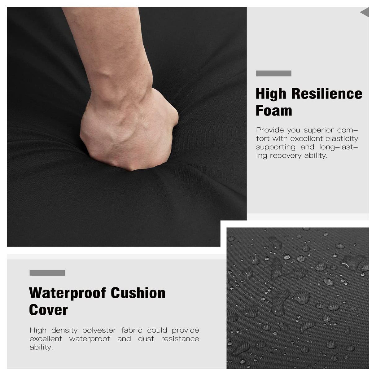 LayinSun 9 Pieces Patio Furniture Set with Fire Pit Table, Black Rattan Modular Sectional Outdoor Conversation Sofa Set, Swivel Rocking Chairs Set LayinSun