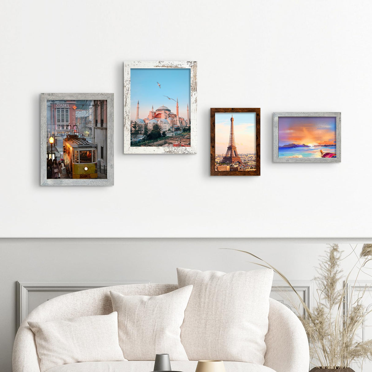 LUCKYLIFE 8x10 Picture Frame Distressed White for Wall Mounting or Tabletop Display, 2 Pack LUCKYLIFE