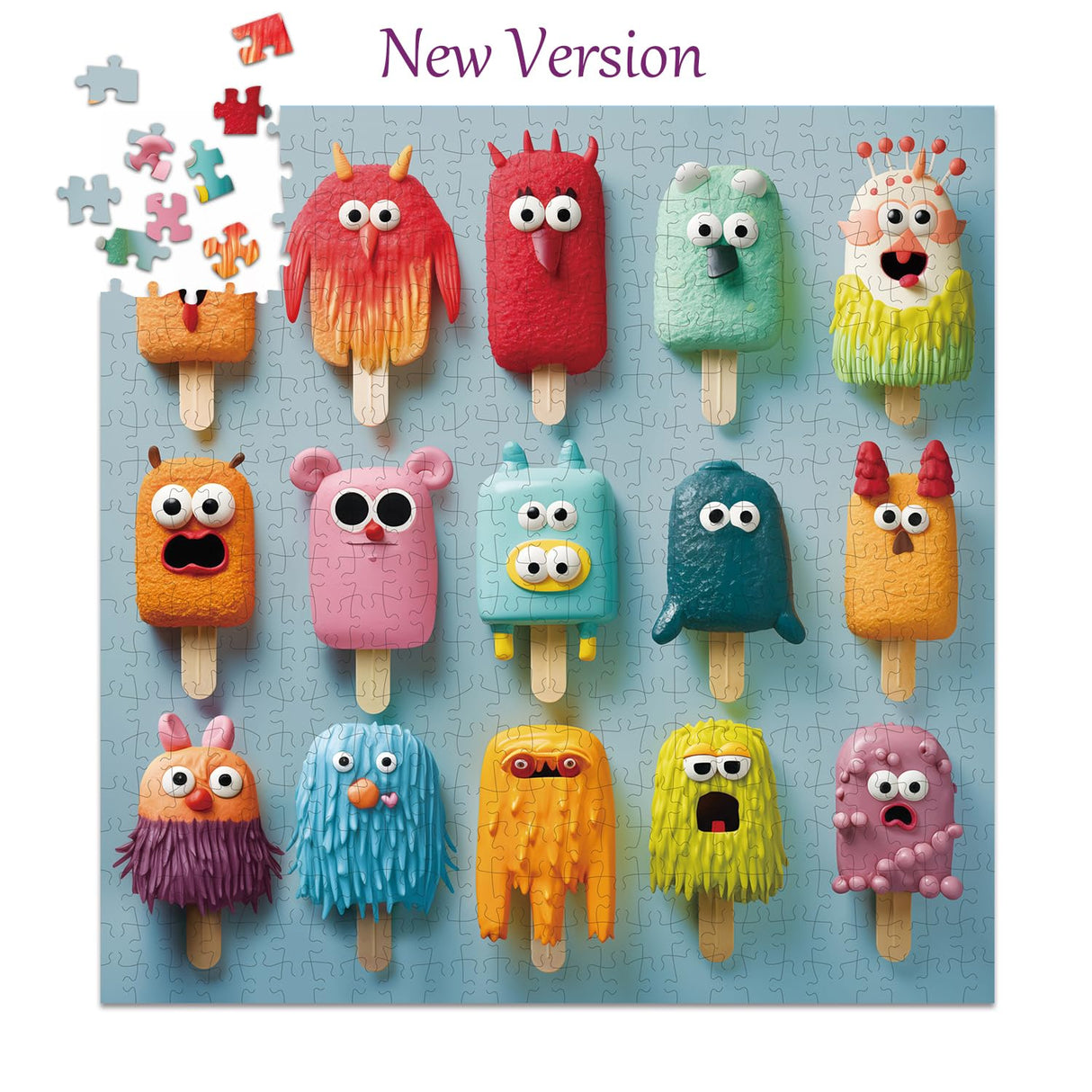 500 Pieces Jigsaw Puzzles for Adults and Teens and Kids Family Happy Gift Colorful Popsicles (Monster Popsicles) fishwisdom