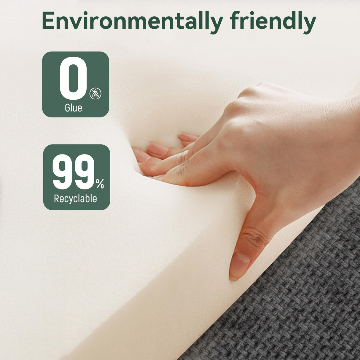 MONVANE Modular Sectional Cloud Couch for Living Room - 130'' 4 Seater Convertible Chenille Couches Set with Ottoman, No Assembly Compression Sofas, Comfy Floor Sofa with Memory Foam, Dark Grey MONVANE