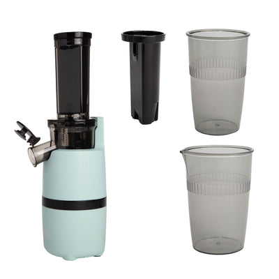 Tasty Slow Juicer, Compact Masticating Juicer with Pulp Separation, Maximum Juice Yield for Fresh, Nutrient-Rich Drinks, Easy Clean-Up & Compact Design, Aqua