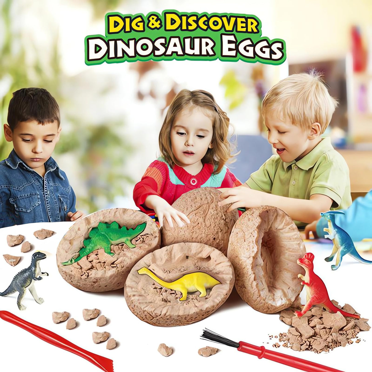 Dino Eggs Dig Kit, 12 Pack Dinosaur Eggs Excavation Science Experiments Kits for Kids 4-12, Easter Basket/Stocking Stuffers, Toys for 3+ 4 5 6 7 8 9 10 Year Old Boys Girl DIDUBUY
