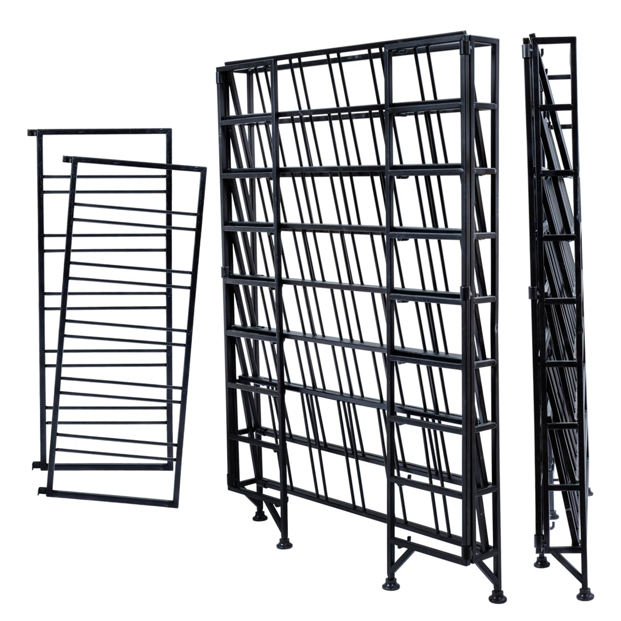 MyGift Black Metal Wine Rack Freestanding Floor Stand, 9 Tier Beverage Bottle Storage Shelf - Holds up to 54 Bottles MyGift