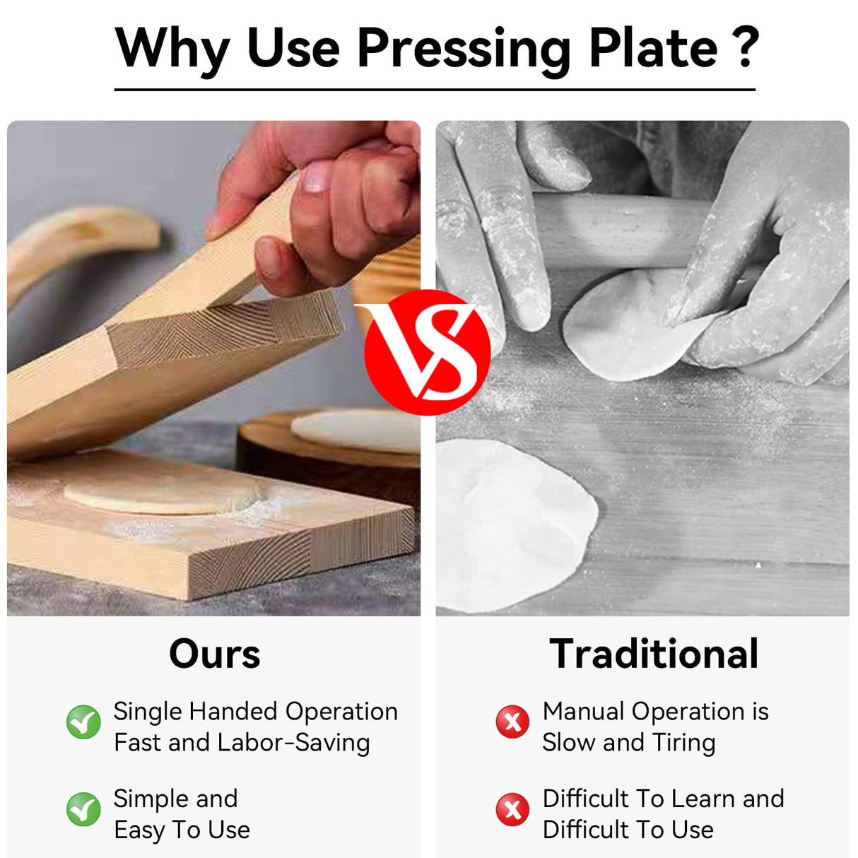 Tortilla Press Maker, 5inch Tortilla Maker Press Wood Roti Maker Tortilla Presser Mexican Tortillera Maker Quesadilla Maker for Tortillera, Pataconera and Dough Press Cyrank