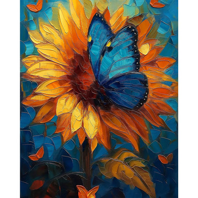 Natuyalo Paint by Number Kits for Adults Paint by Numbers for Adults Beginner, DIY Paint by Numbers for Ideal Gift Home Wall Decor (Butterfly on Sunflower, 16x20 Inch)