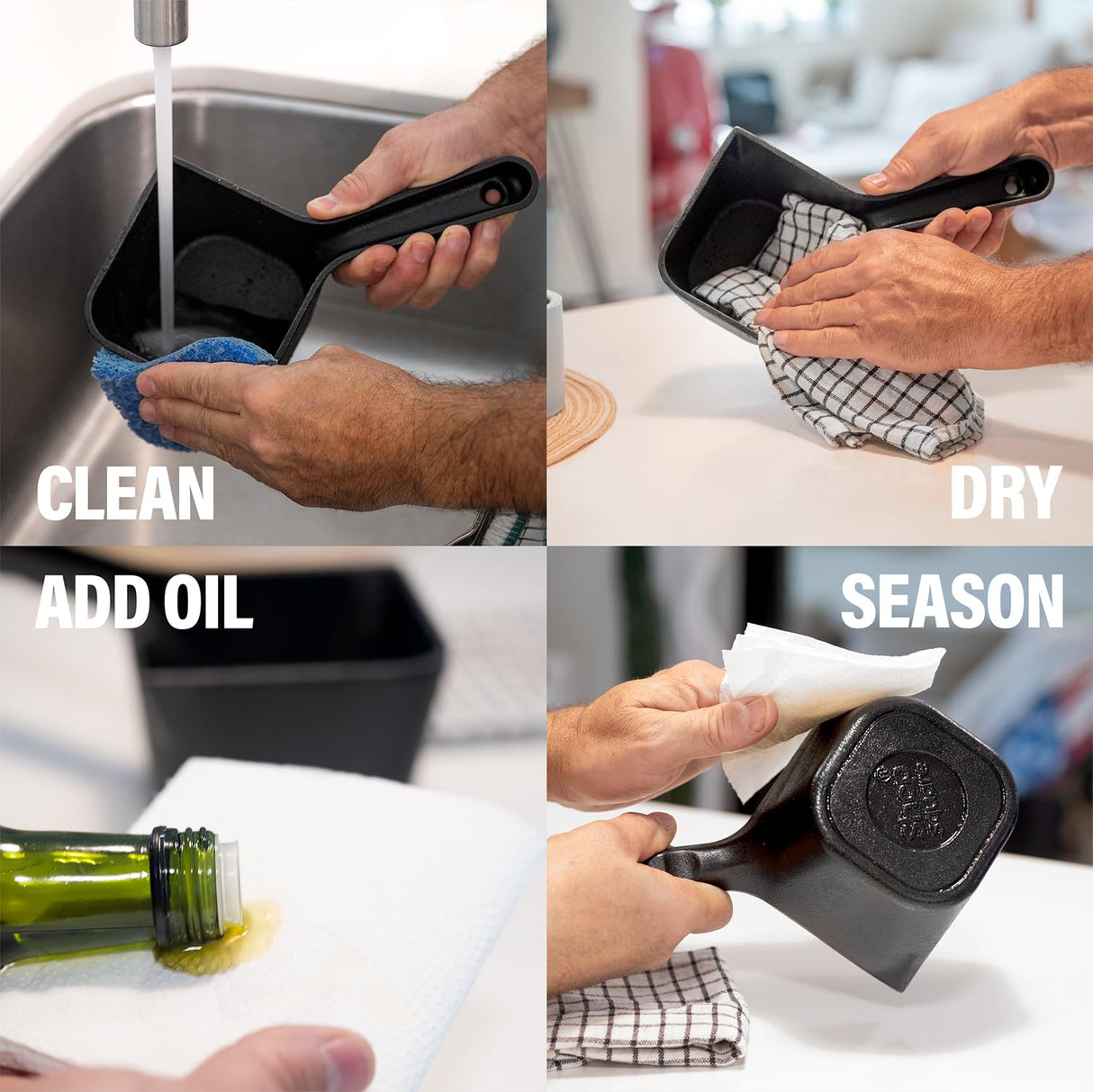 Cast Iron Sauce Pot with BBQ Mop Brush – Small Cast Iron Basting Pot & Mop Brush for Grilling, Smoking, and Saucing – BBQ Mop Brushes for Sauce, 24 Oz Shop Square