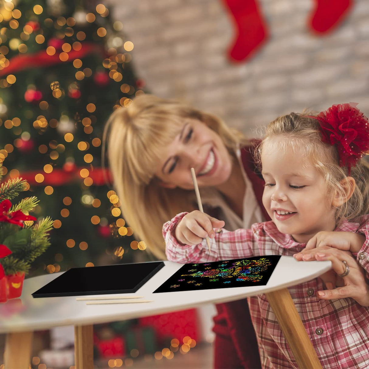 ZMLM Scratch Rainbow Art Paper Set - 50Pcs Magic Scratch Off Art Craft Supplies Kits for Kids Girls Boys Black Scratch Notes Sheet Doodle Pad for Fun DIY Toy Party Favors Christmas Birthday Gift ZMLM