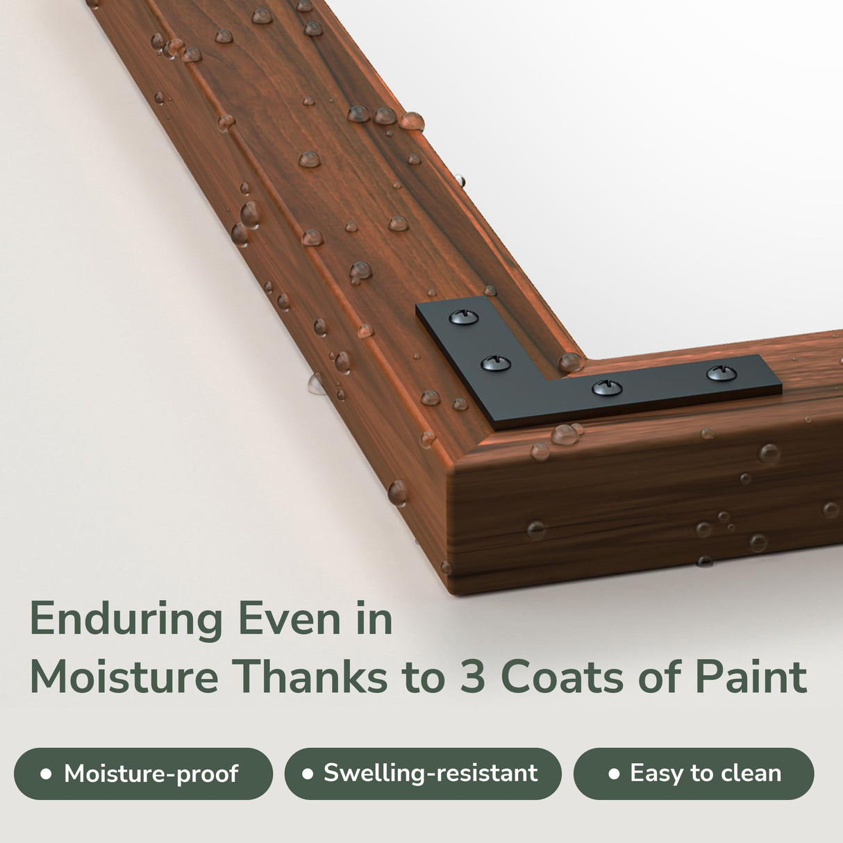 TokeShimi 18x26 Inch Farmhouse Bathroom Mirror Rustic Wooden Framed, Natural Wood with Walnut Accents, Water-Proof, French Cleats Installation, HD-Reflection and Shatter-Proof Glass TokeShimi