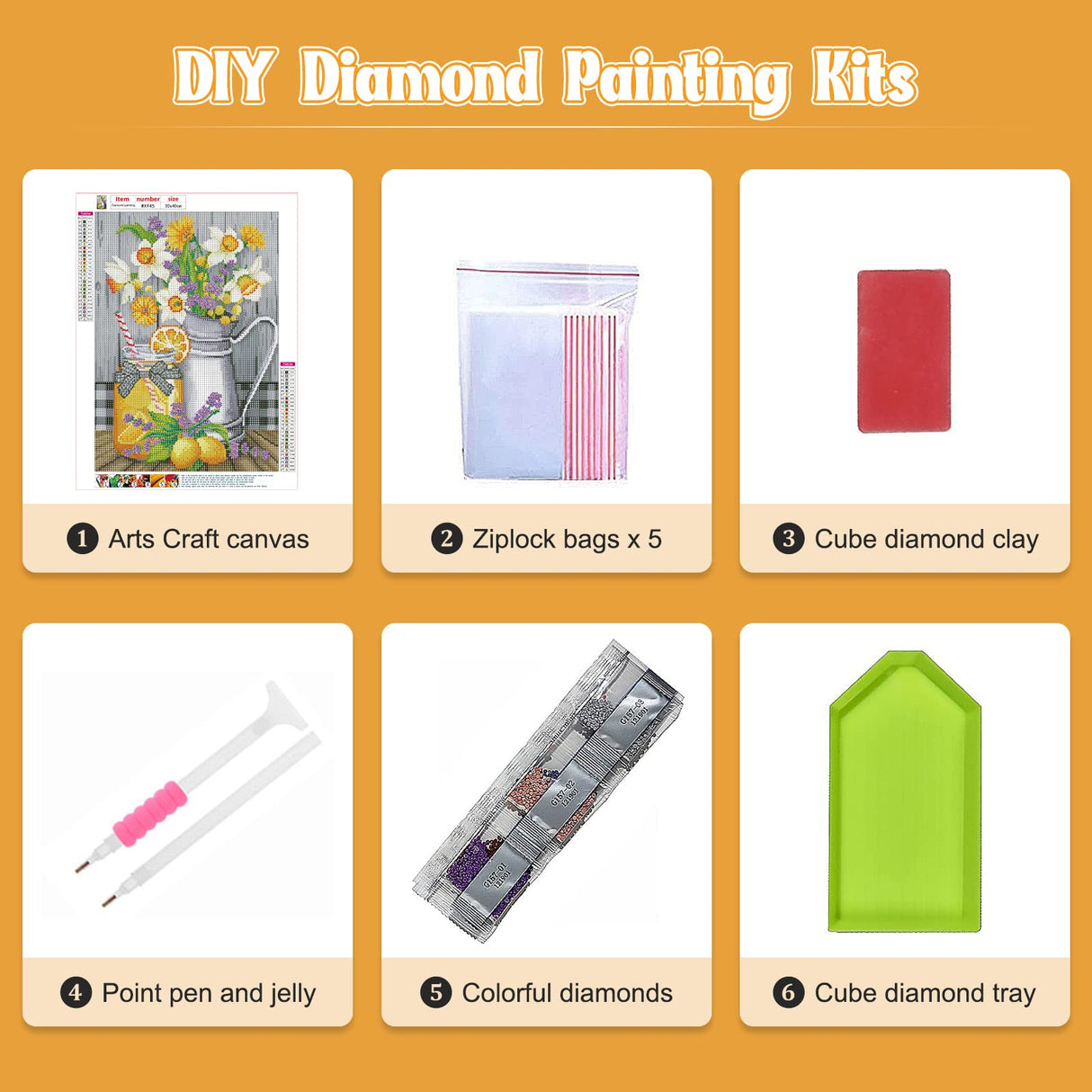 NAIMOER Diamond Art Kit for Adults, Full Drill Diamond DIY 5d Lemon Diamond Art Kits Summer Diamond Art Kits Gem Art Wall Home Decor 12x16 inch NAIMOER