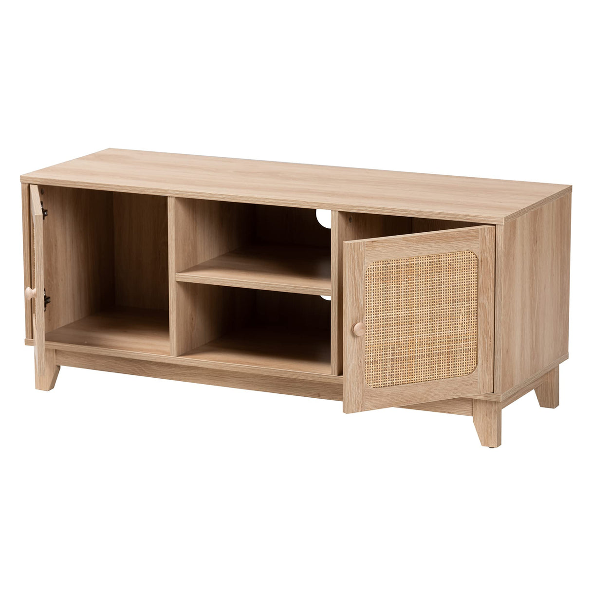 Baxton Studio Elsbeth TV Stand, 43.30" W x 15.00" D x 18.50" H, Light Brown/Natural Brown Baxton Studio