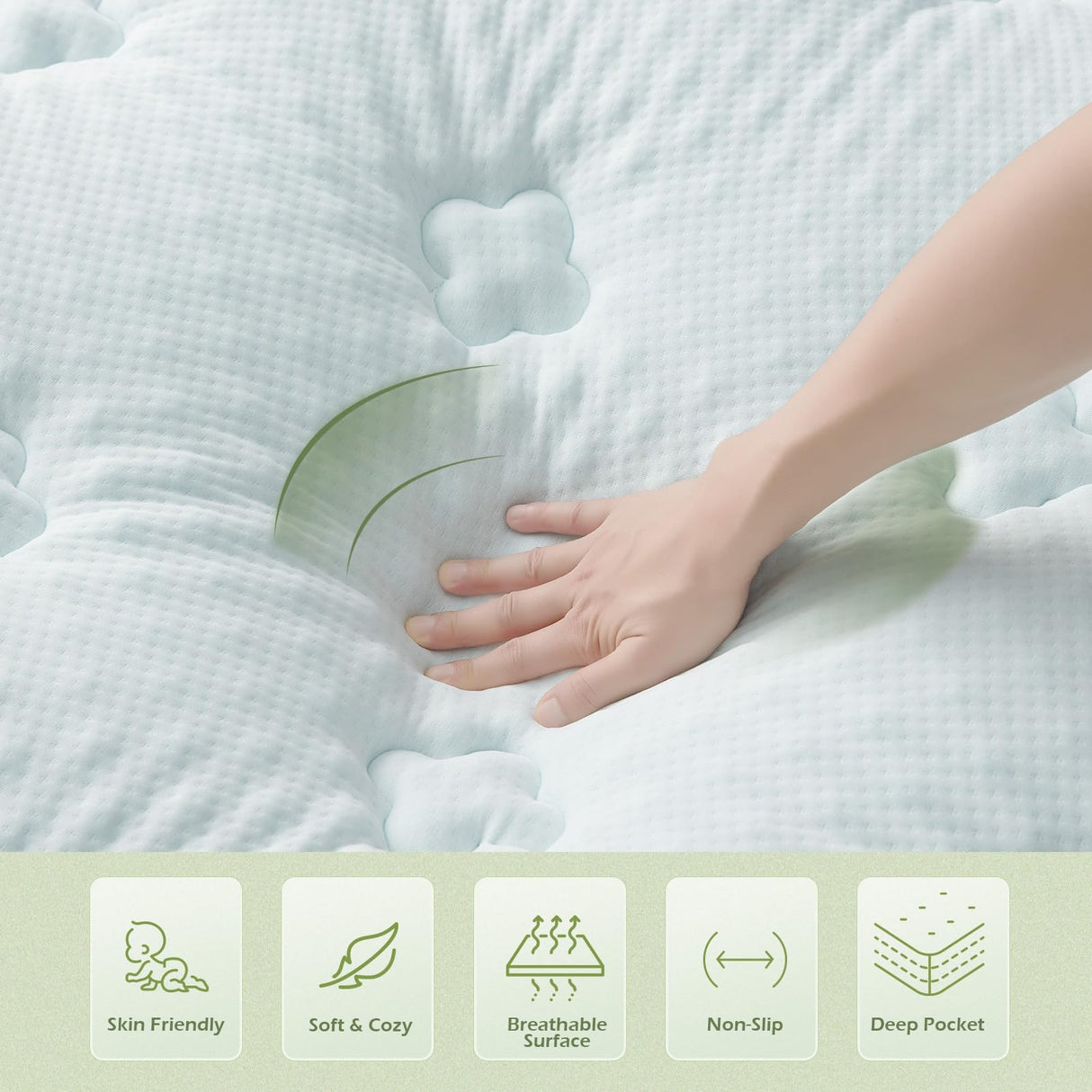 Hansleep Twin Mattress Topper Viscose Derived from Bamboo, Memory Foam Pillow Top Mattress Topper Twin with Deep Pocket, Breathable Mattress Pad for Back Pain Relief, 39" x 75", White Hansleep